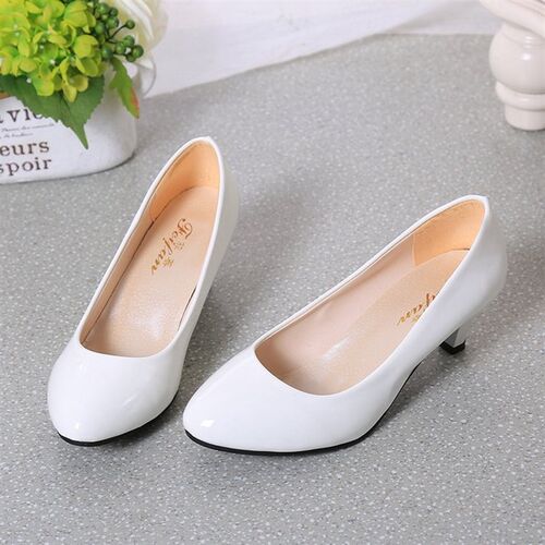 High Heel Shoes for Women 5CM Chunky Heel Fashion Pointed To
