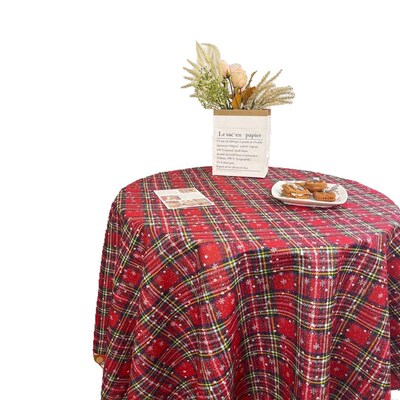 Christmas tablecloth checkered dining table cloth photo clot