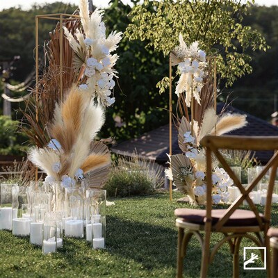 6PCS Artificial Pampas Grass Decor Flowers Fake Plant Reed