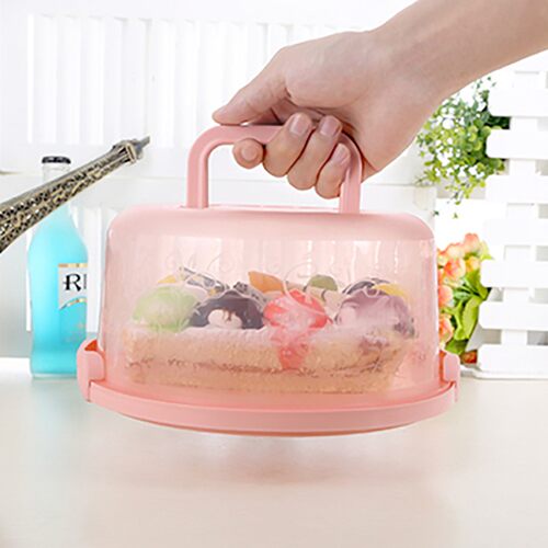 Plastic Round Cake Container Dessert Container Cover Case Cu