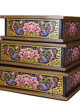 合金珐琅彩四方底座圆形底台大小号加高观音像体莲花佛座桌面摆件