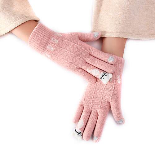 Winter Touch Screen Gloves Women Men Warm Stch Knit Mittens