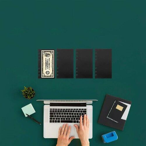 5pcs Budget Separator Pages Clear Label Pockets