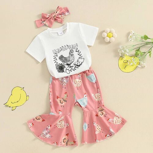Citgeett Summer Kids Girls Outfits Print Short Sleeve T-Shir