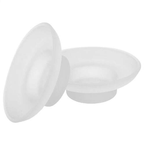 2 Pcs Glass Soap Dish Draining Self Tray Oil Melt Round