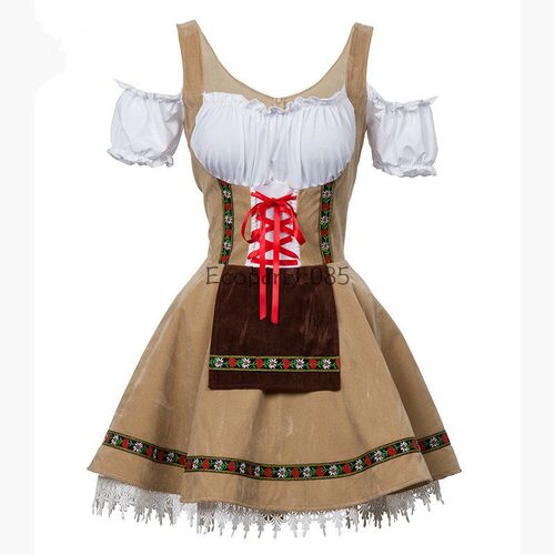 Kostum Oktoberfest Pria Wanita Pakaian Bir Bavaria Jerman Pa