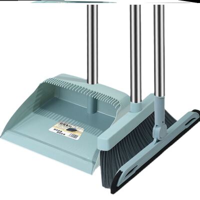 Broom and dustpan set with soft brush broom and dustpan set