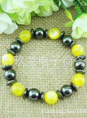 Direct-sale black bile magnet round bead opal brlet optional
