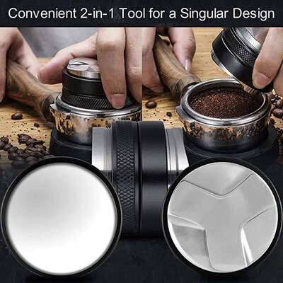 51/53/58mm Coffee Distributor & Tamper, Dual Head Coffee Lev
