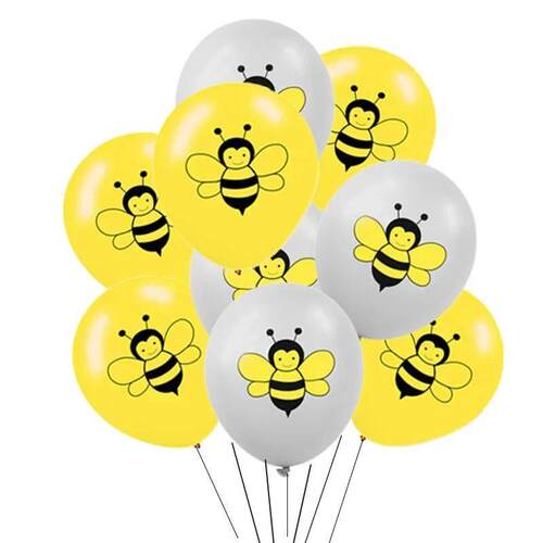 Bumble Bee Themed Happy Bee Day Balloons Happy Birthday Bann