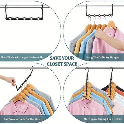 10 Pcs Space Saving Magic Hangers Sturdy Plastic Holder Heav