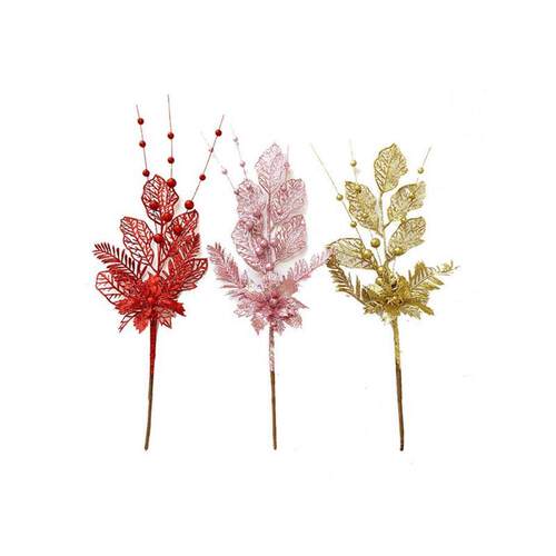 耶诞节Christmas Pink Flower Simulated tree branch insertion