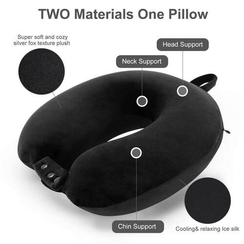 Memory Foam U-Shaped Neck Pillow Travel Neck Support Pillow