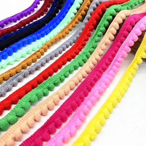 5/10Yards Pom Poms Trim Ball Lace Ribbon 11 mm Pompom Fringe