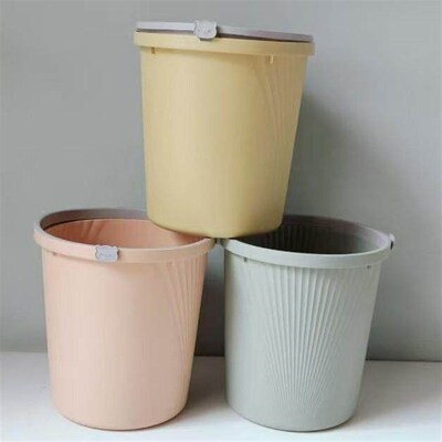 Large Capacity Plastic Trash Can for Home Use - Suitable for
