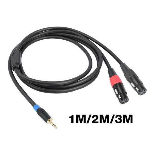 1/2/3M 3.5mm To Dual Female XLR Y-Splitter Cable Male To