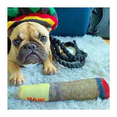 Funny Interactive Dog Toys  Cigar Design Plush Squeaky Pet