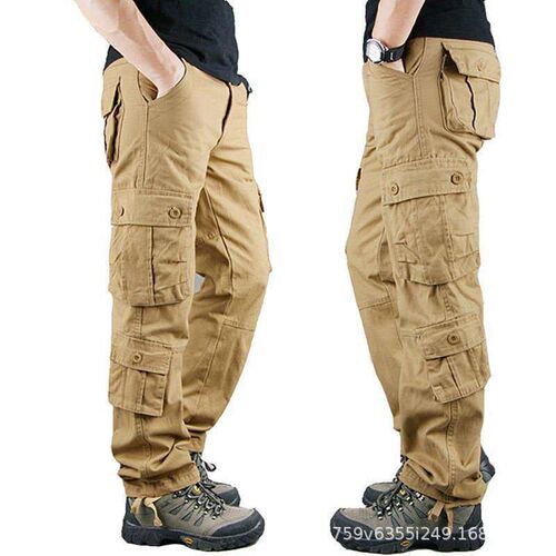 Multi-Pocket Overalls Mens Casual Pants Outdoor Wear-Resist