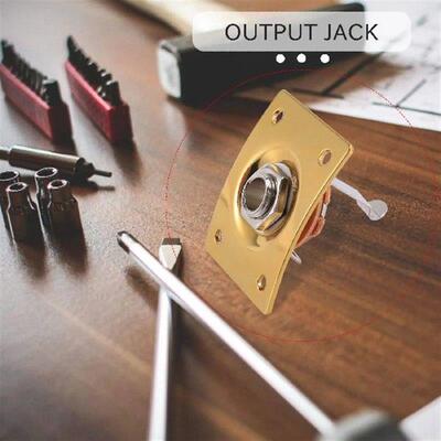 Square Style Jack Plate Guitar Bass Jack 1/4 Output Input
