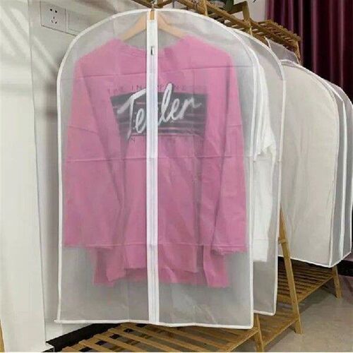 Shirt Suit Dress Dust Cover With Zipper PEVA Transparent