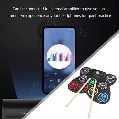 Electronic Drum 9 Pads Portable Drums Pedal Controller with
