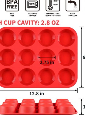 Silicone Muffin Pan Regular Size Cupcake Tin Baking