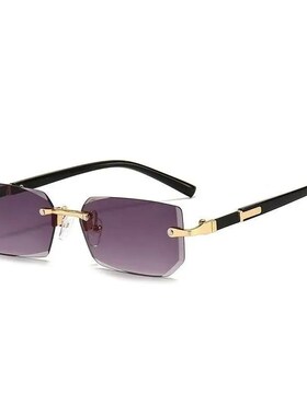 Retro Sunglasses Men Brand Designer Fashion Rimless Sun Glas