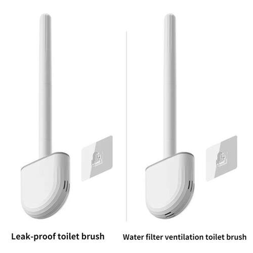 TPR Silicone Toilet Brush Flat Head Flexible Wall Mounted Bl