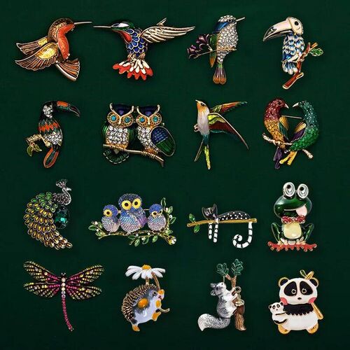Creative Enamel Female Suit Bird Dragonfly Animal Pin Brooch