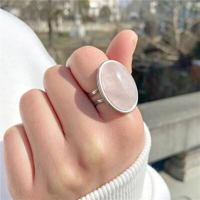 Rose Quartzs Rings Natural Stone Labradourites Beads Rings S
