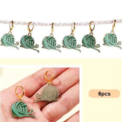 1Set Antique Wool ball Enamel Knitting Stitch Markers Zinc