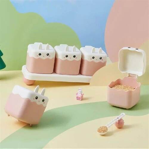 Cartoon Animal Seasoning Box Plastic Dustproof and