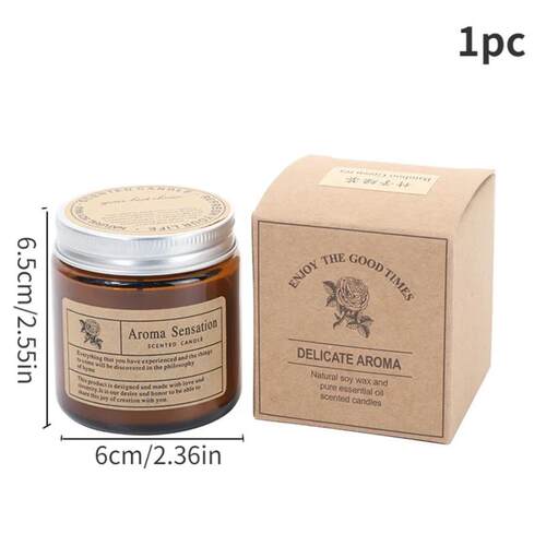 1pc Brown Glass Cup Aromatherapy Candle Smokeless scented ca