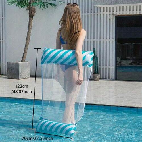 1pc PVC Foldable Floating Bed, Inflatable Water Hammock