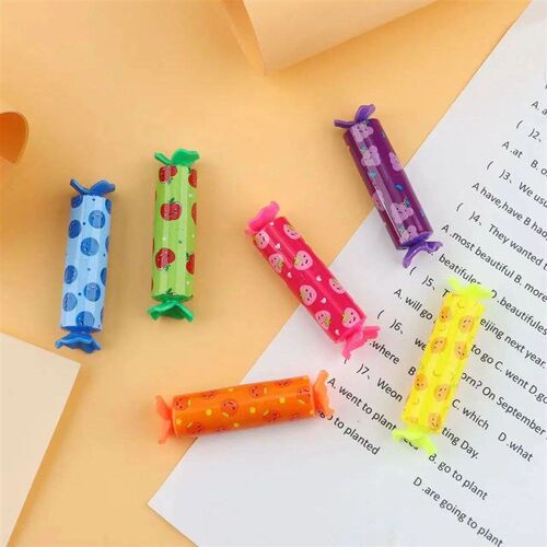 6 Pcs candy shape Highlighter Marker Pens Fluorescent Pen Dr