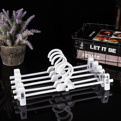 Plastic Pants Hangers Adjustable Stackable Skirt Clips A2592