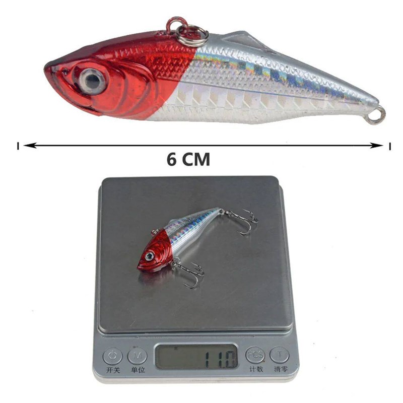 1Pcs Sinking VIB Fishing Lures 6cm 11g Plastic Bionic Vibrat - 实物图