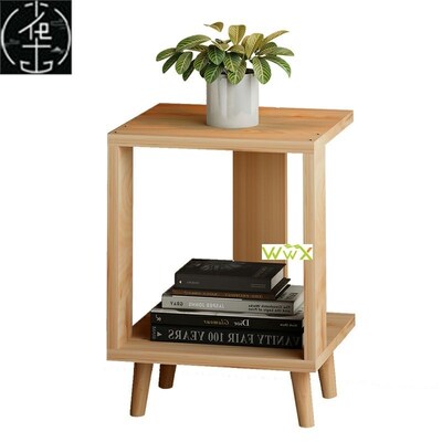 European style bedside table mini bedroom wooden storage