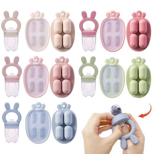 Bunny Animal Design Fruit Feeder Set Breast Milk Freezer Tra