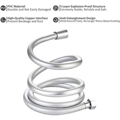 1.5/2/3M PVC Handheld Shower Head Hose Universal Flexible An