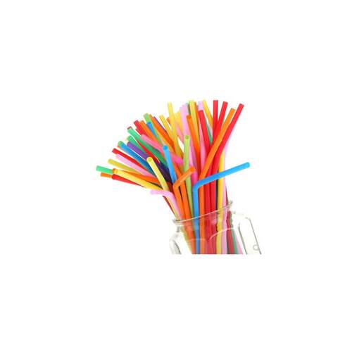 100pcs Multicolor Straw Long Bendy Drinking Plastic Straws