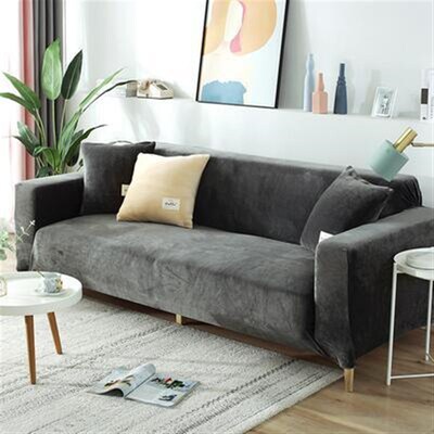 Plush Solid Elastic Sofa Cover couch cover corner protector