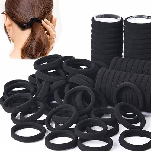 50/100pcs Black Hair Bands for Women Girls Hairband High Ela