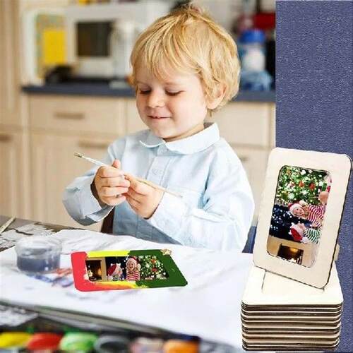 12 Pieces Unfinished Solid Wood Photo Picture Frames
