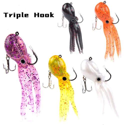 Octopus Fishing Lure 22g Double Hook Artificial Silicone Sof