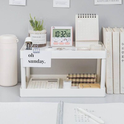 Multifunctional Shelves Double-layer Storage Shelf Desktop S