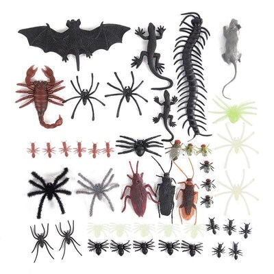 1Set Simulation Plastic Spider Bat Insect Bugs for Halloween