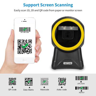 1D+2D+QR Wired Automatic induction barcode scanner Reader