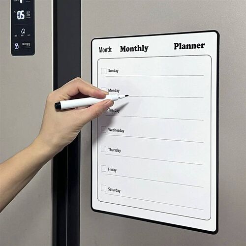 Magneti Refrigerator Dry Erase Calendar Monthly Planner Whit