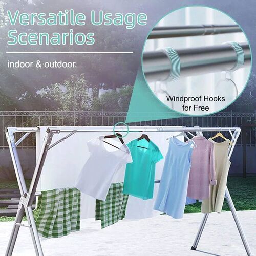 Clothes Drying Rack, 79 inch Heavy Duty Stainless Steel Laun